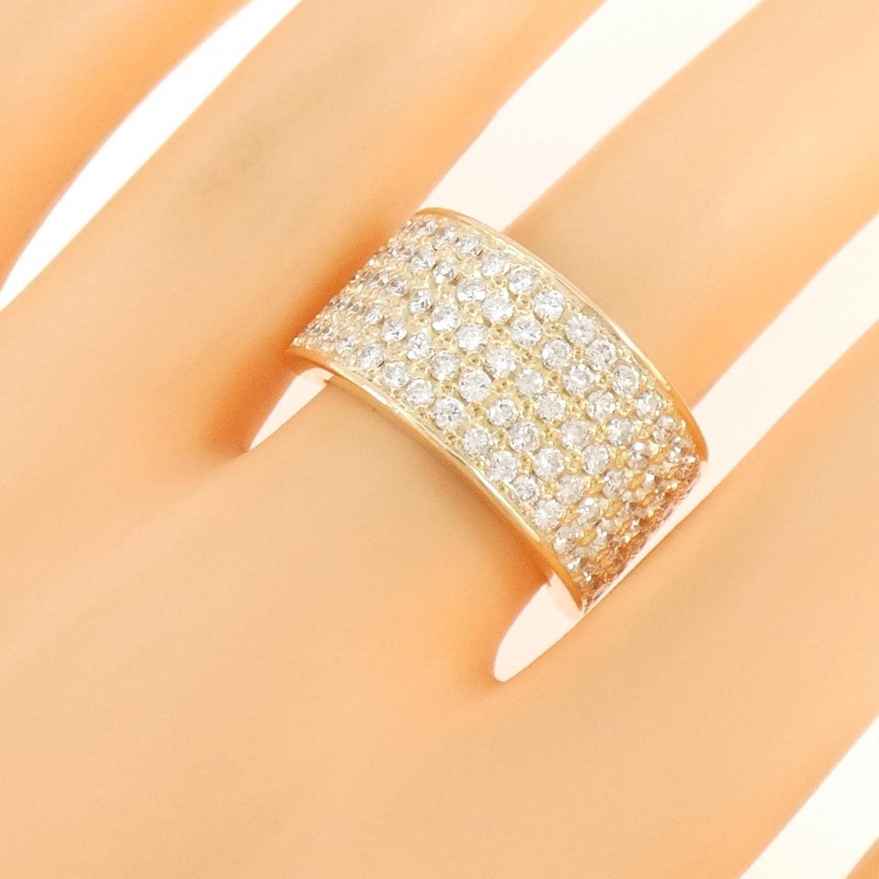 K18YG パヴェ ダイヤモンド リング 1.82CT