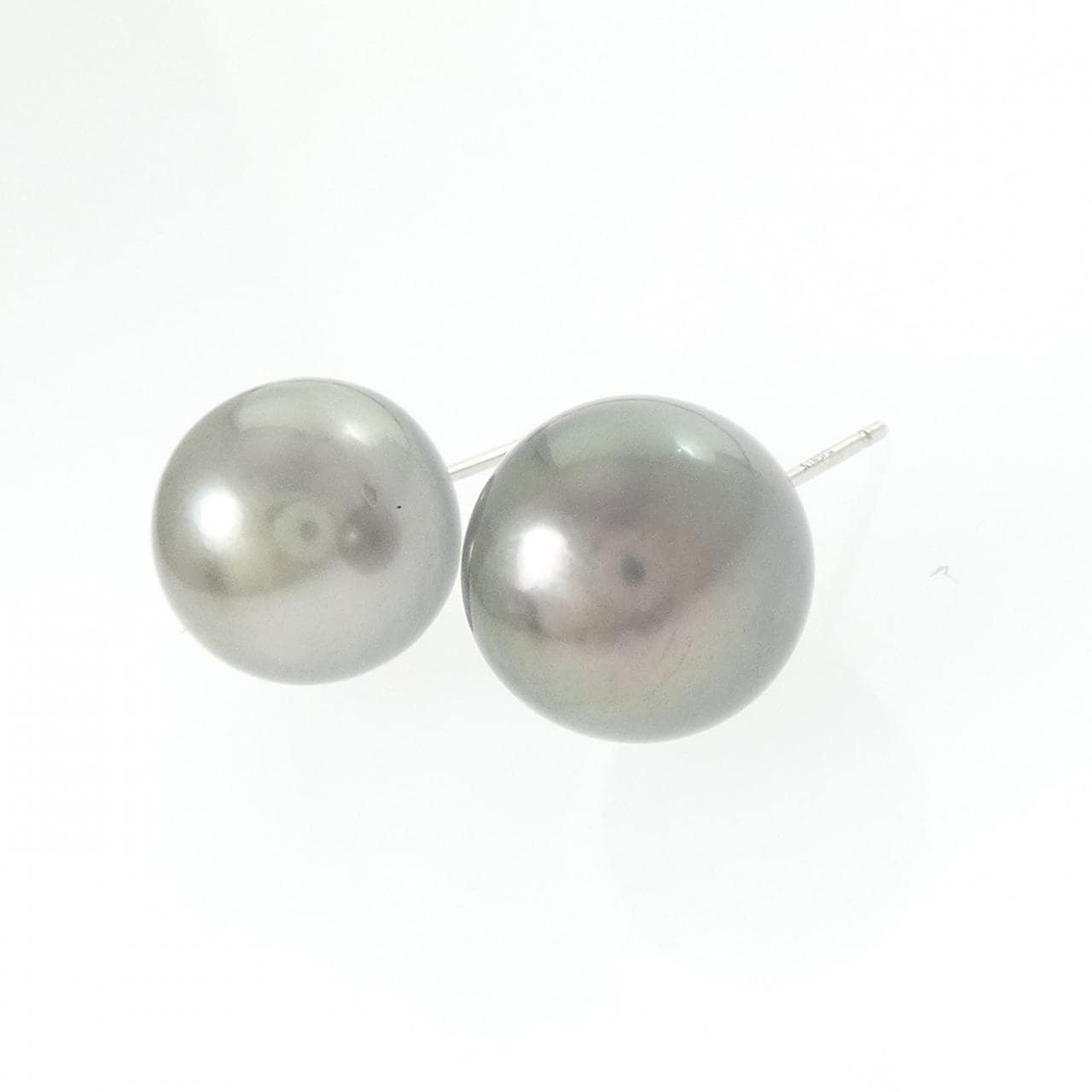 K14WG 黒蝶パール ピアス 12.1mm