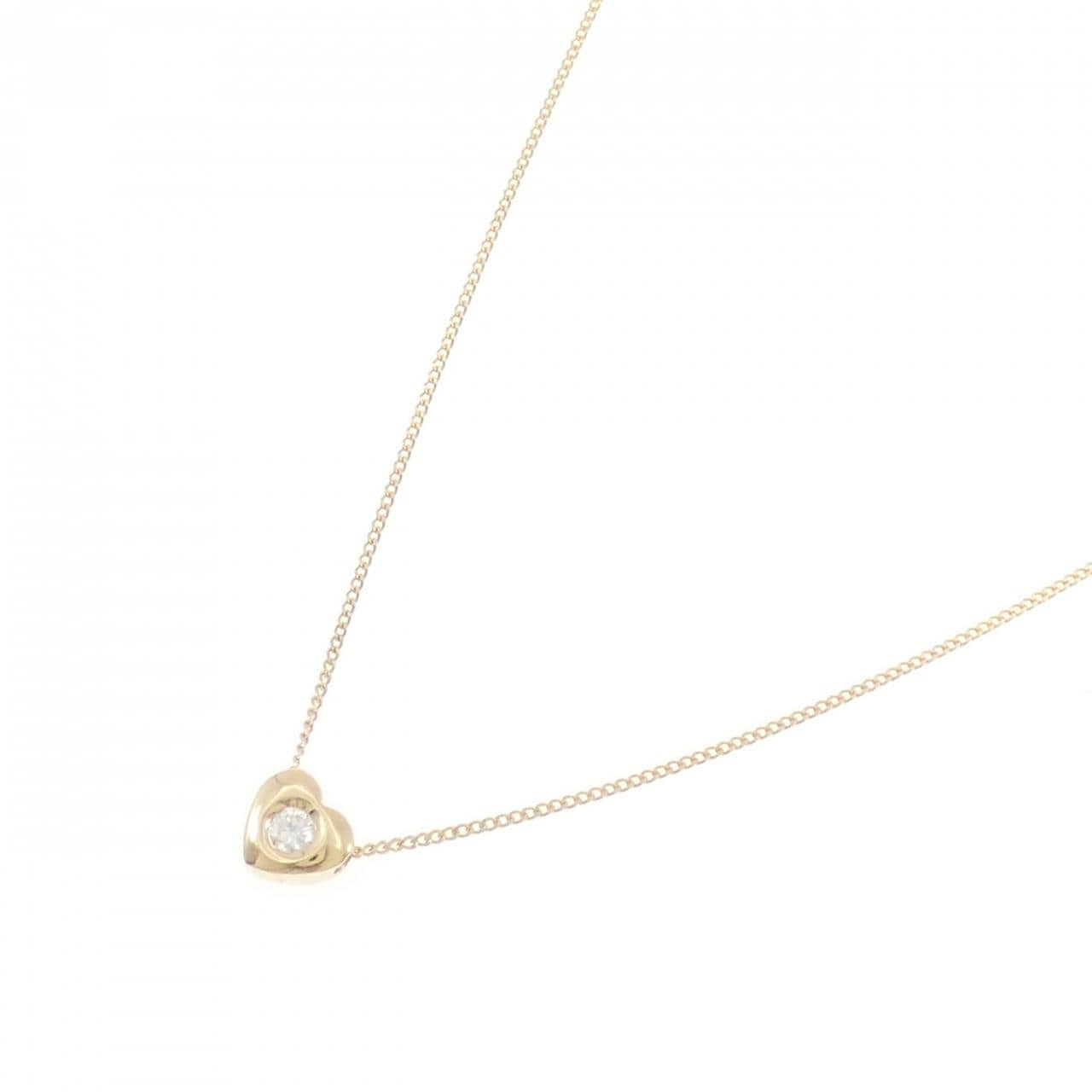 K18YG ハート ダイヤモンド ネックレス 0.11CT