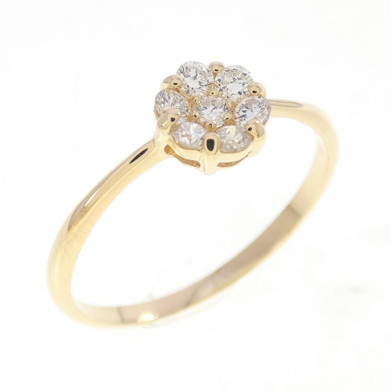 【リメイク】K18YG フラワー ダイヤモンド リング 0.20CT