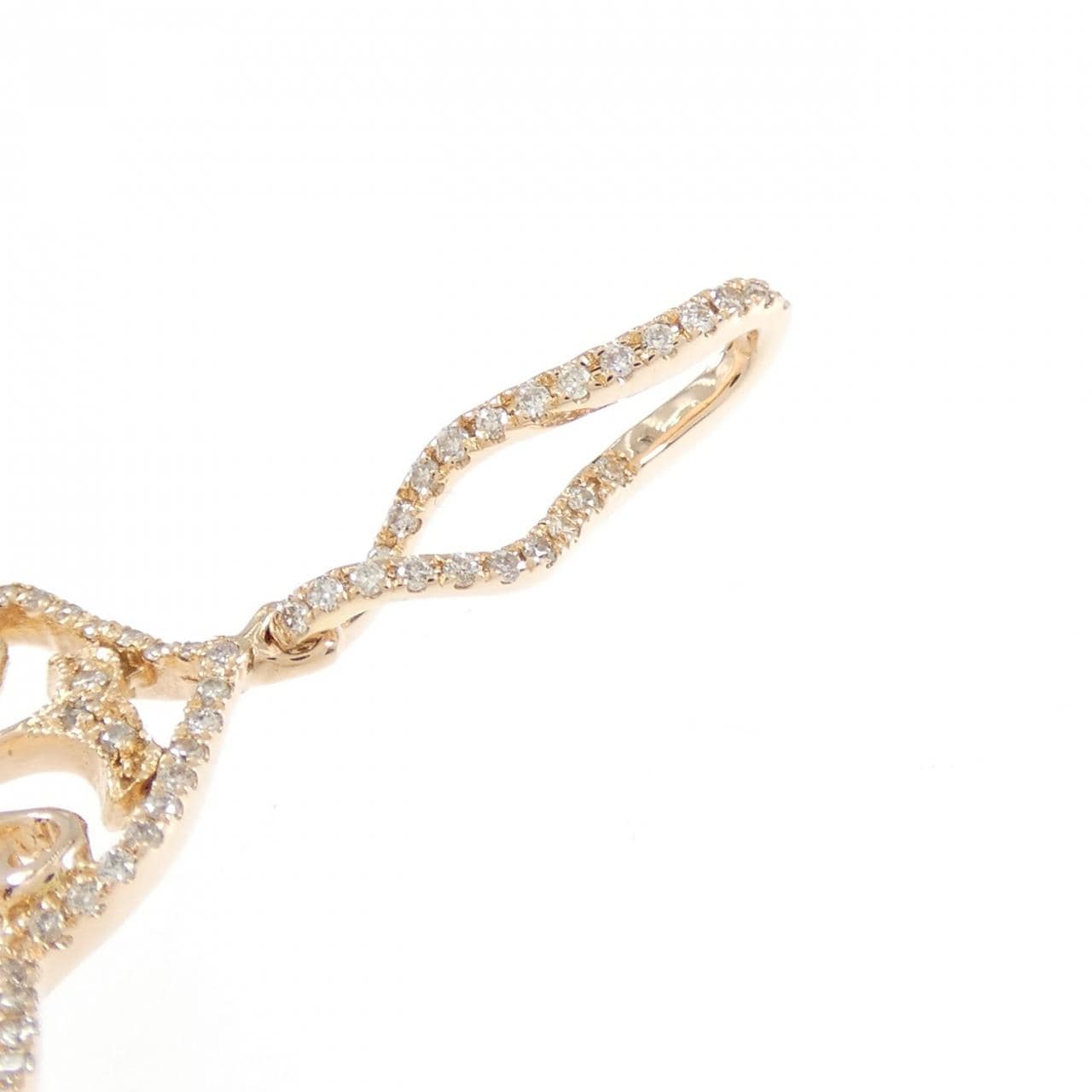K18PG フラワー ダイヤモンド ペンダント 0.75CT