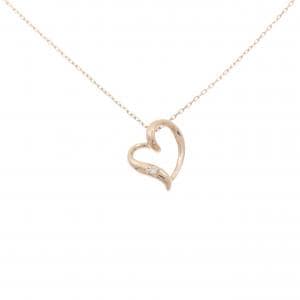 K10PG ハート ダイヤモンド ネックレス 0.01CT