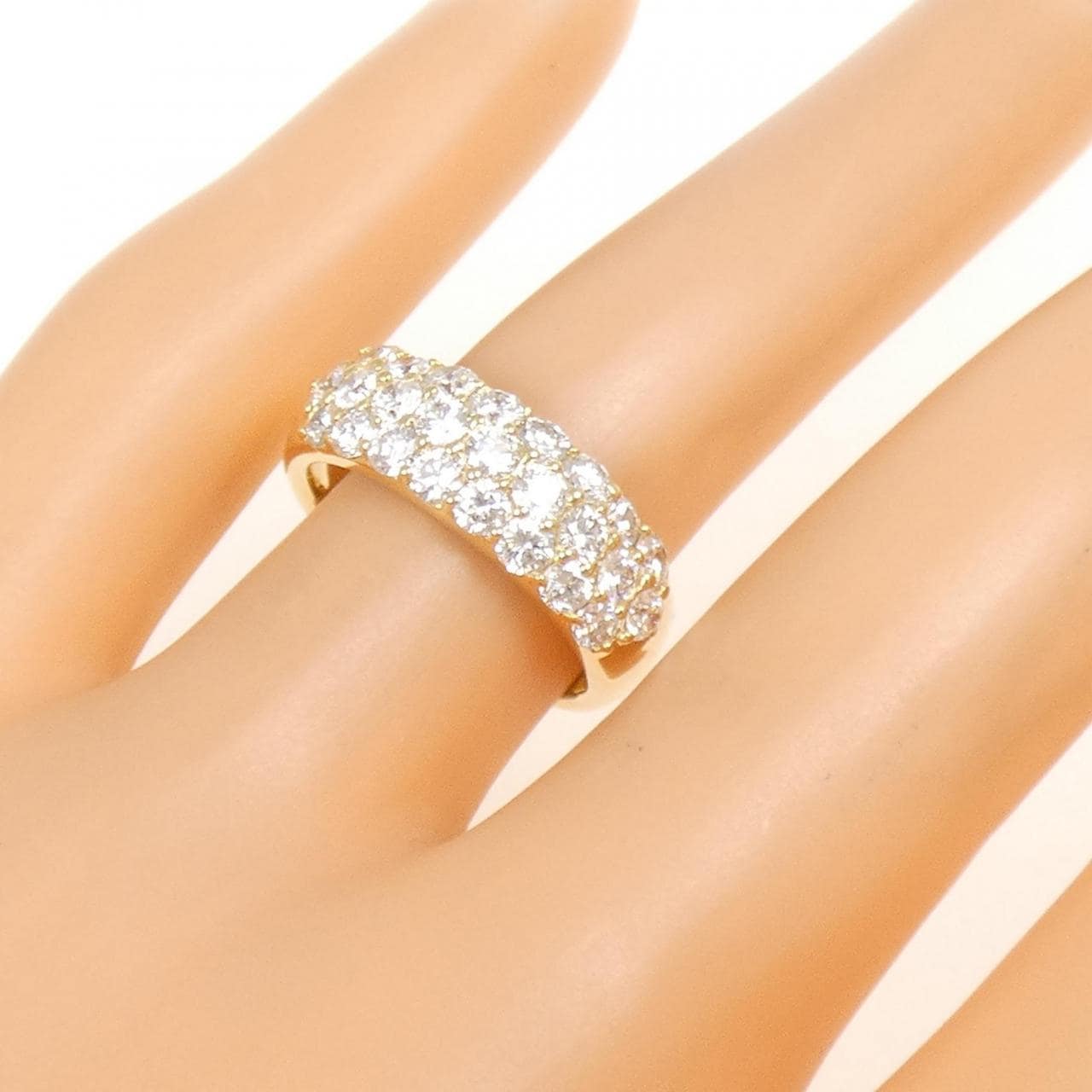 K18YG パヴェ ダイヤモンド リング 1.50CT