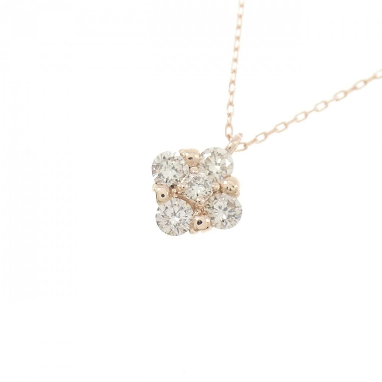 【新品】K10PG ダイヤモンド ネックレス 0.20CT