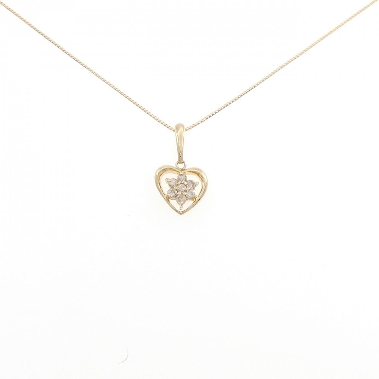 K18YG ハート ダイヤモンド ネックレス
