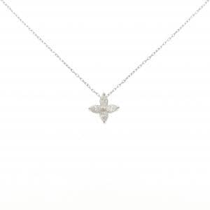 PT900/PT850 フラワー ダイヤモンド ネックレス 0.40CT