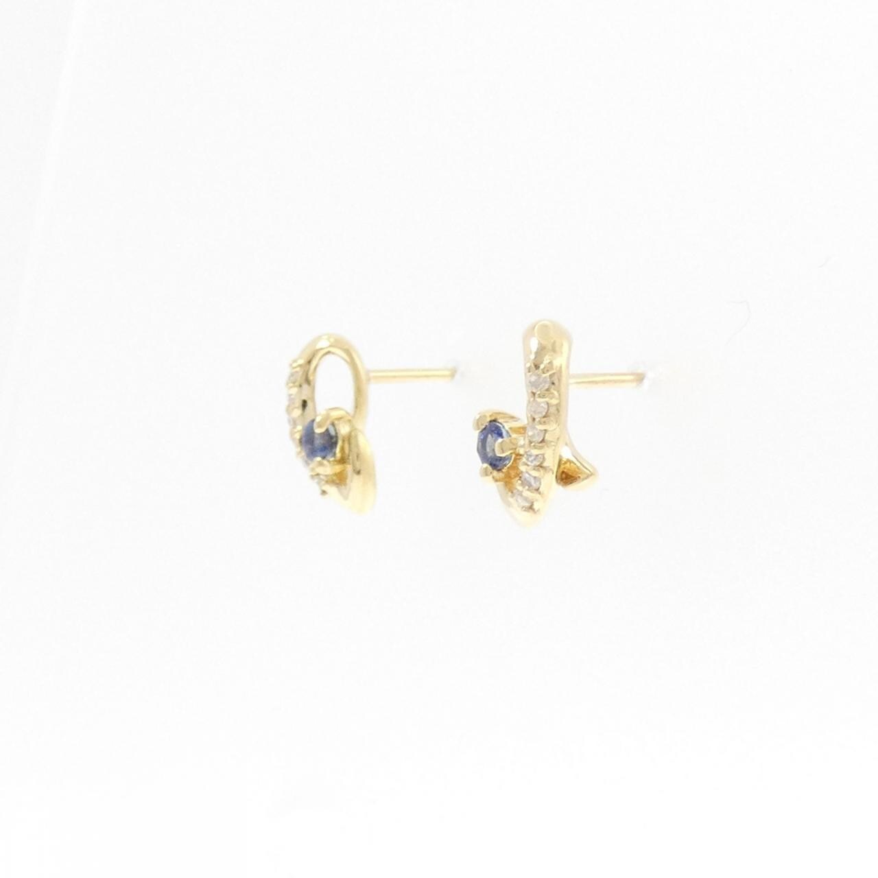 K18YG藍寶石耳釘