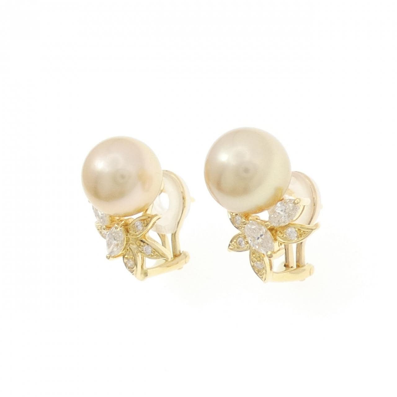 K18YG 白蝶パール ピアス 10.3mm