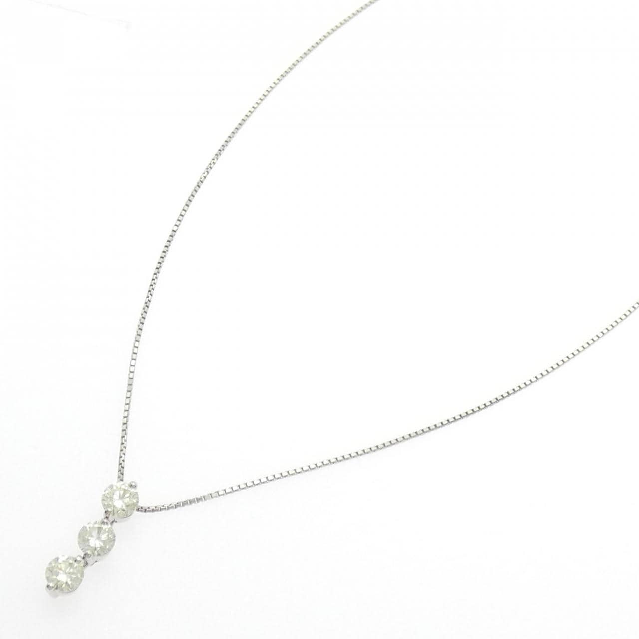 PT900/PT850 スリーストーン ダイヤモンド ネックレス 2.10CT