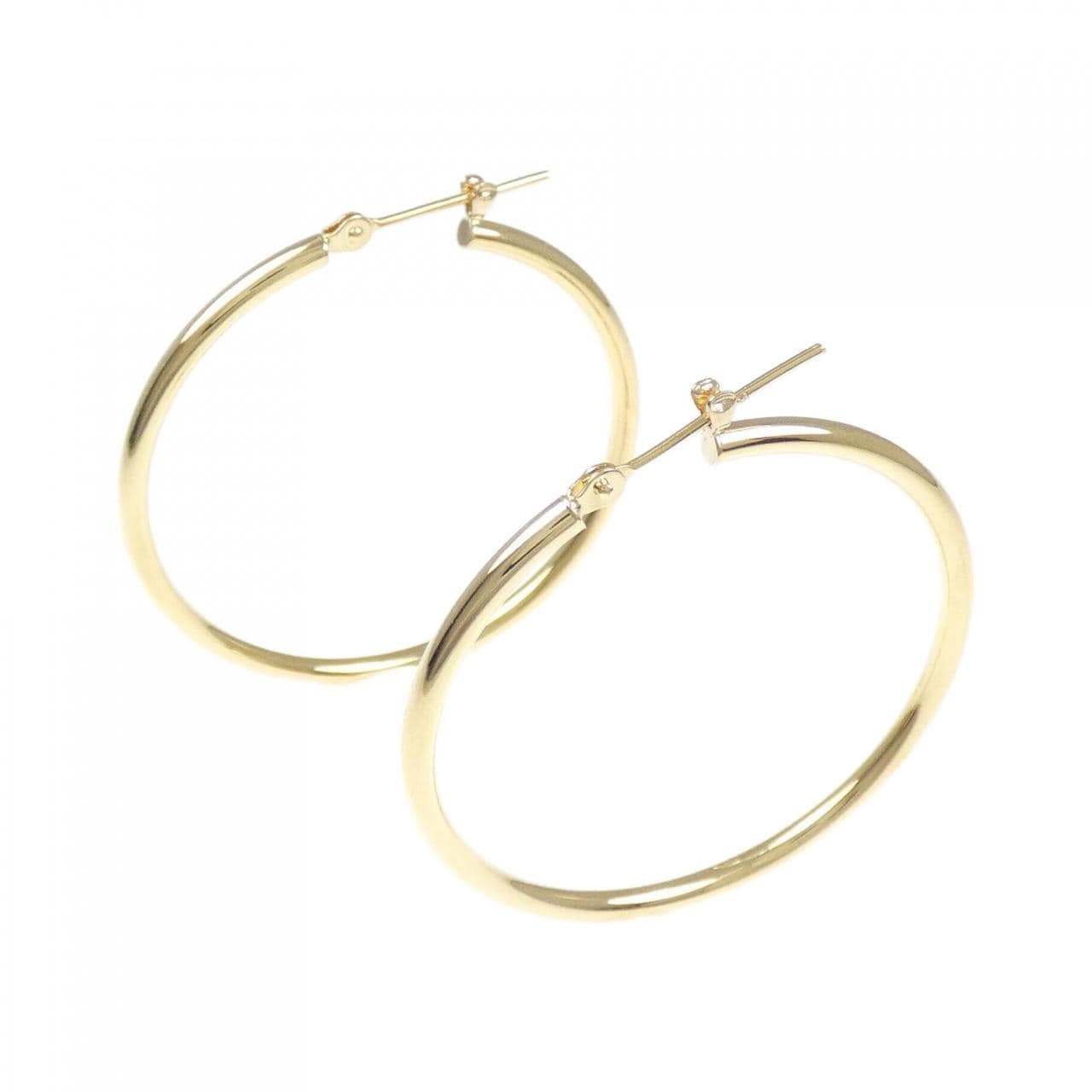 K18YG hoop earrings