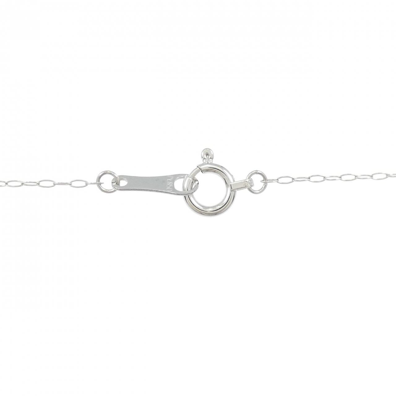 PT900/PT850 フラワー ダイヤモンド ネックレス 0.08CT