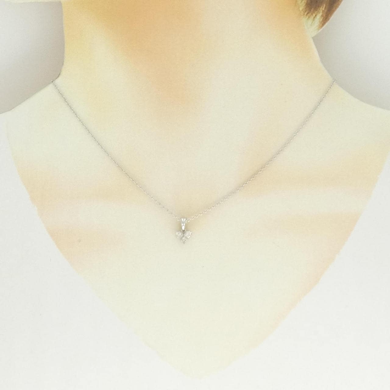 K18WG ハート ダイヤモンド ネックレス 0.30CT