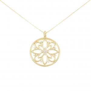 K18YG フラワー ダイヤモンド ネックレス 0.25CT