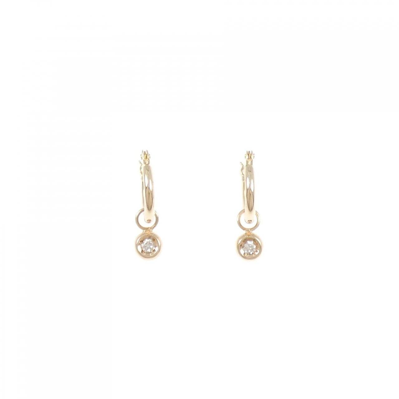 10KPG/K18PG 2WAY ダイヤモンド ピアス 0.06CT