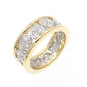 K18YG/K18WG ハート ダイヤモンド リング 0.85CT