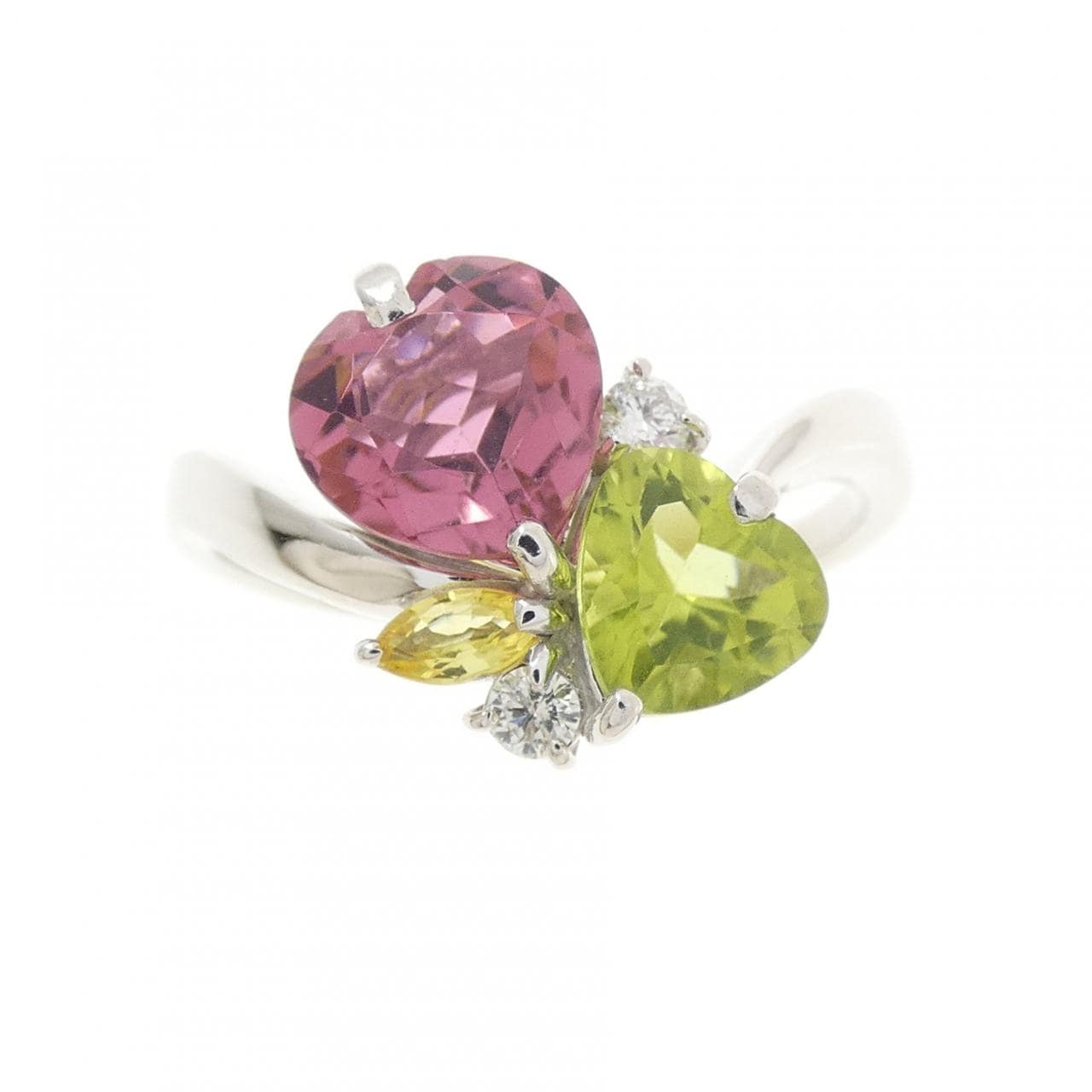 K18WG カラーストーン リング