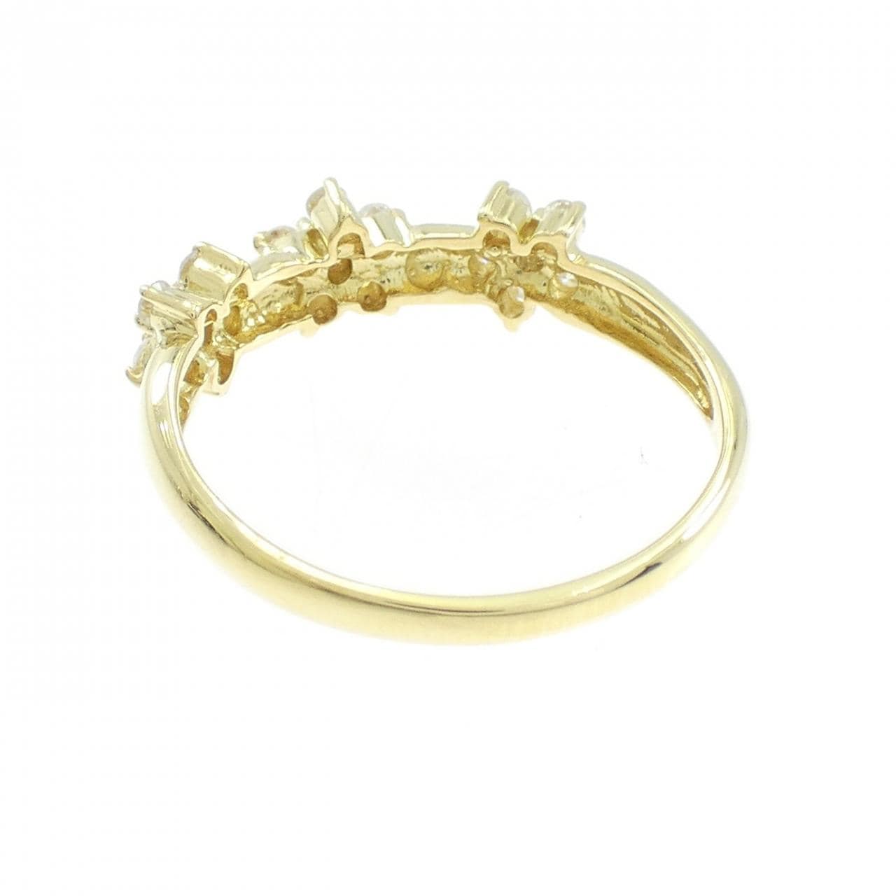 K18YG フラワー ダイヤモンド リング 0.30CT