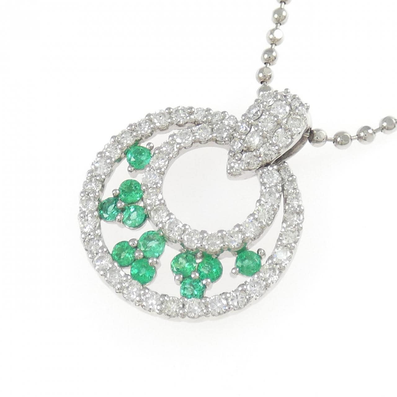 PT900/PT850 エメラルド ネックレス 0.53CT