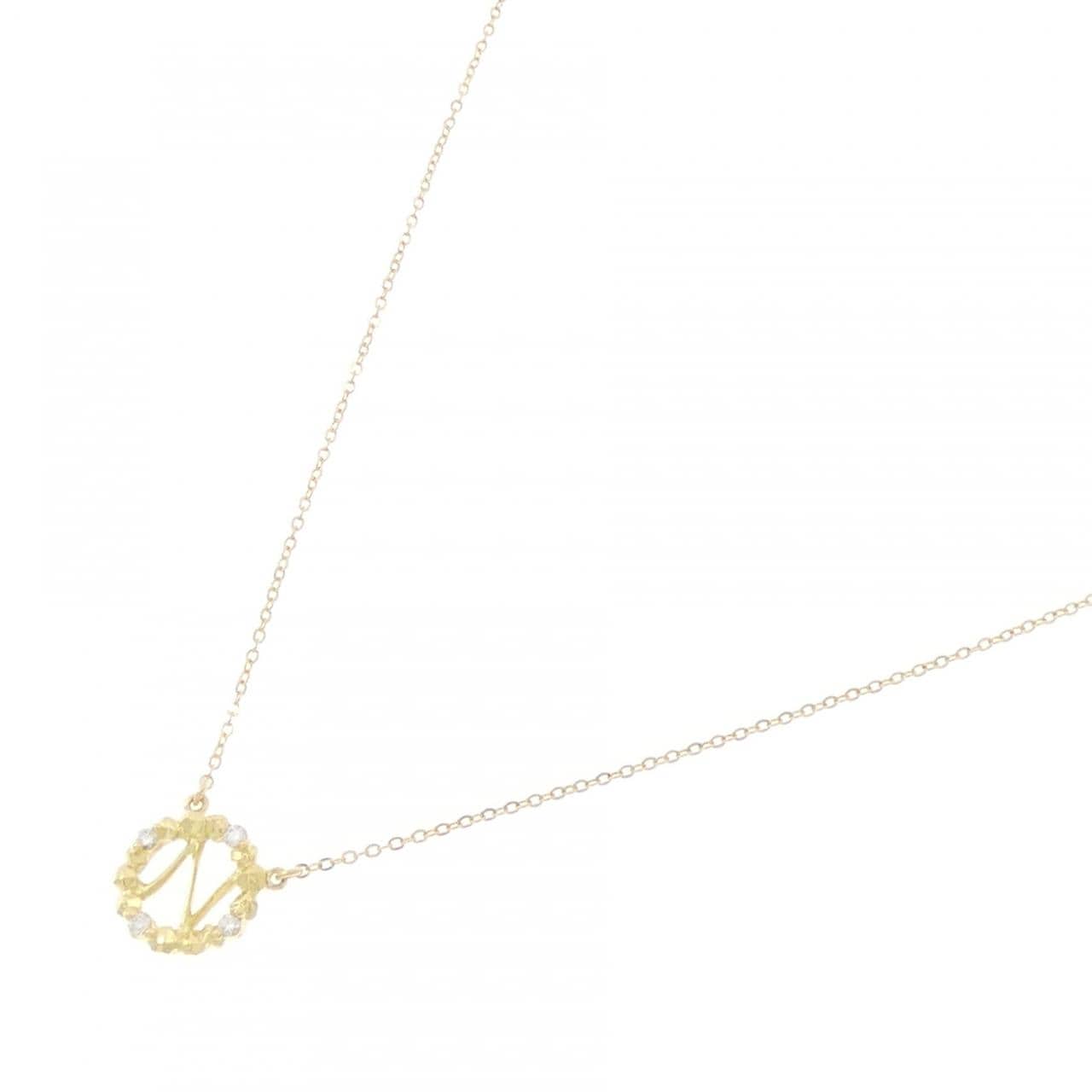アーカー イニシャルN ダイヤモンド ネックレス 0.03CT