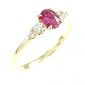 K18YG ルビー リング 0.26CT