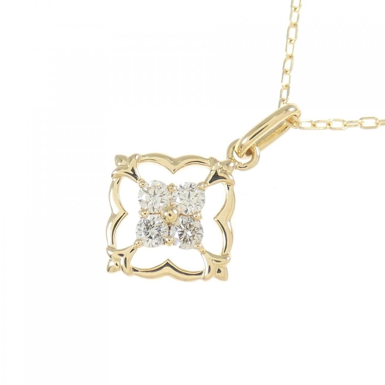 コメ兵｜K18YG フラワー ダイヤモンド ネックレス 0.15CT｜ジュエリー