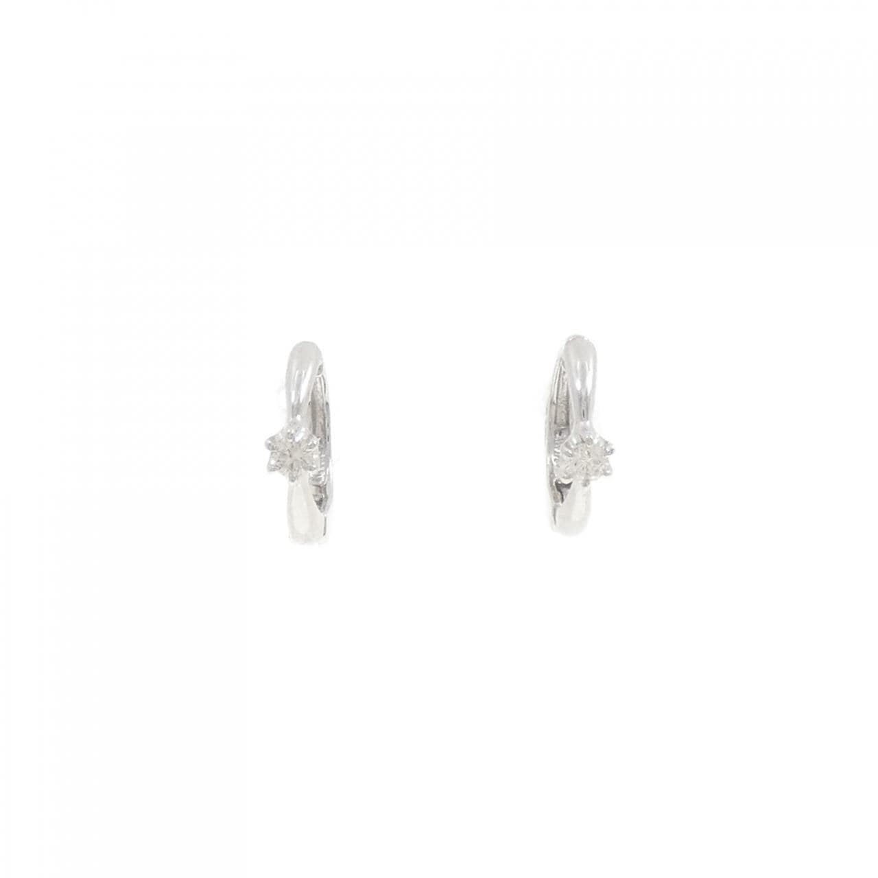 K14WG ダイヤモンド イヤリング 0.06CT