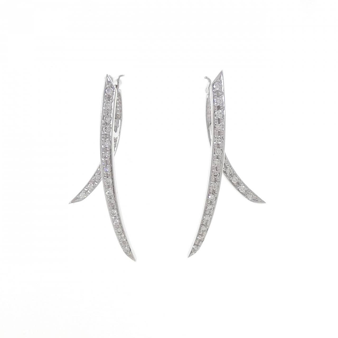 K18WG/K14WG ダイヤモンド ピアス 0.34CT