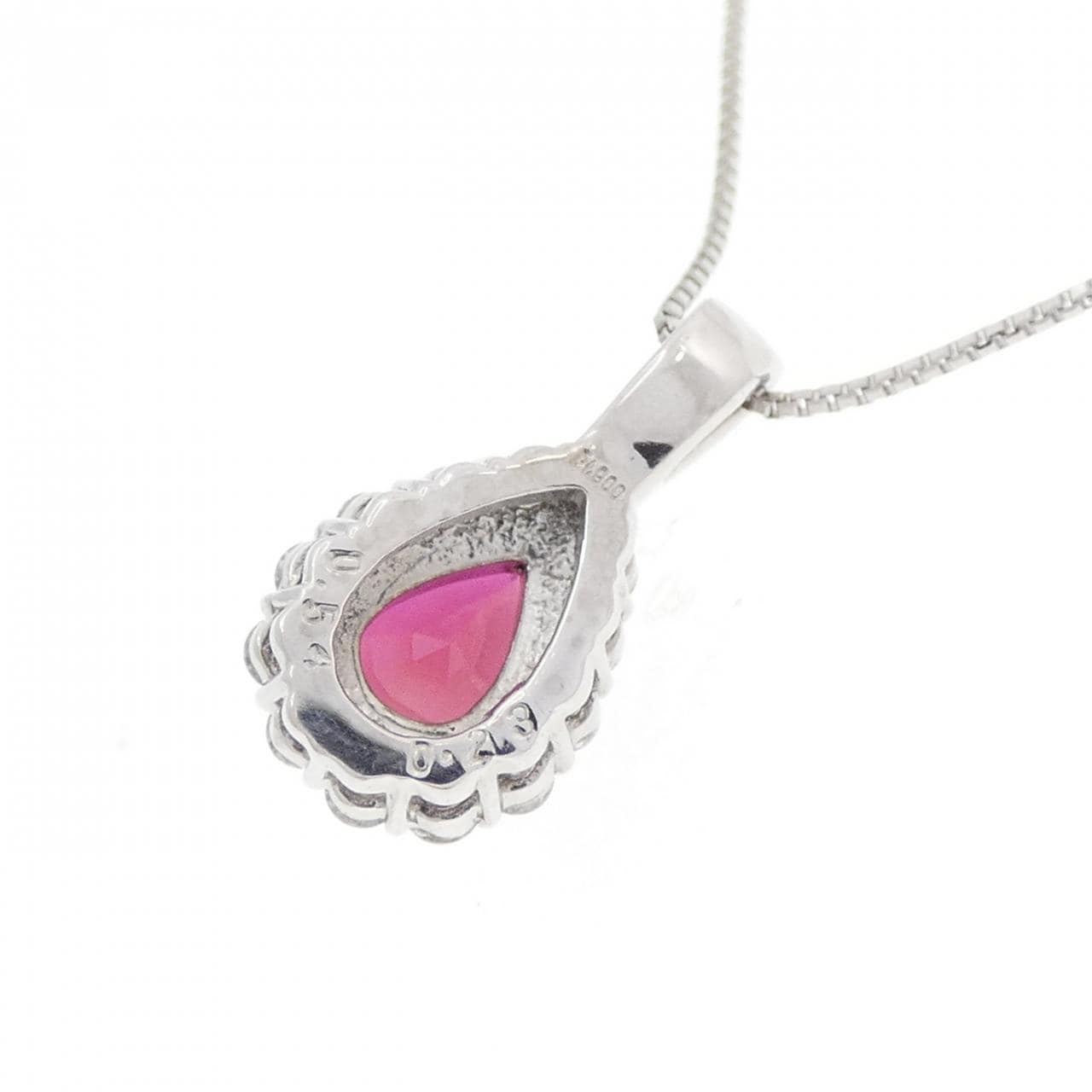 PT900/PT850 ルビー ネックレス 0.54CT