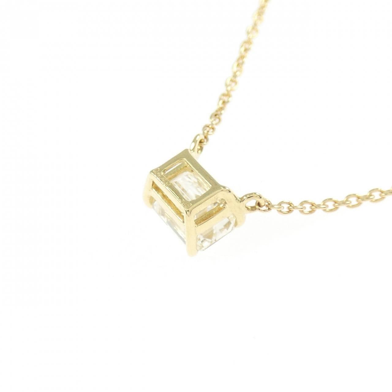 【リメイク】K18YG ダイヤモンド ネックレス 0.449CT J VS2 エメラルドカット