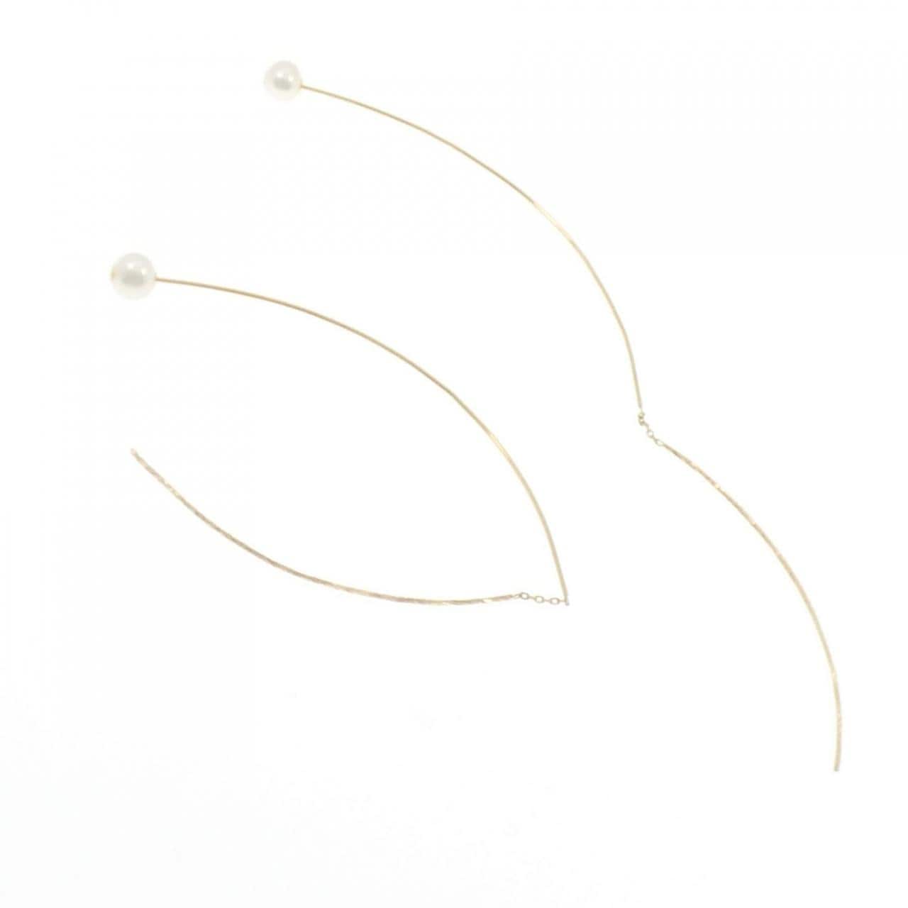 アガット 淡水パール ピアス 6.3mm