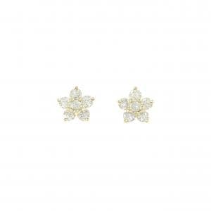 K18YG フラワー ダイヤモンド ピアス 0.40CT