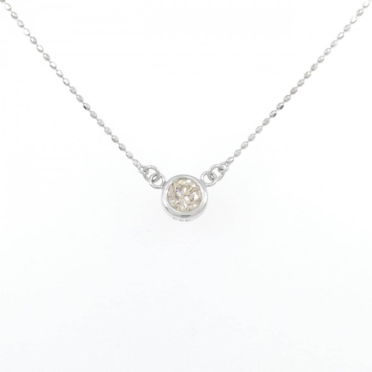 K18WG ソリティア ダイヤモンド ネックレス 0.30CT