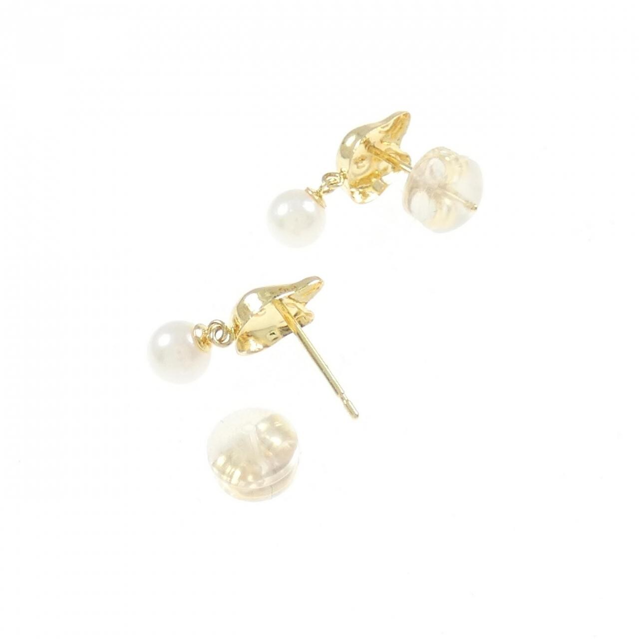 [BRAND NEW] K18YG Akoya pearl earrings 4.2mm