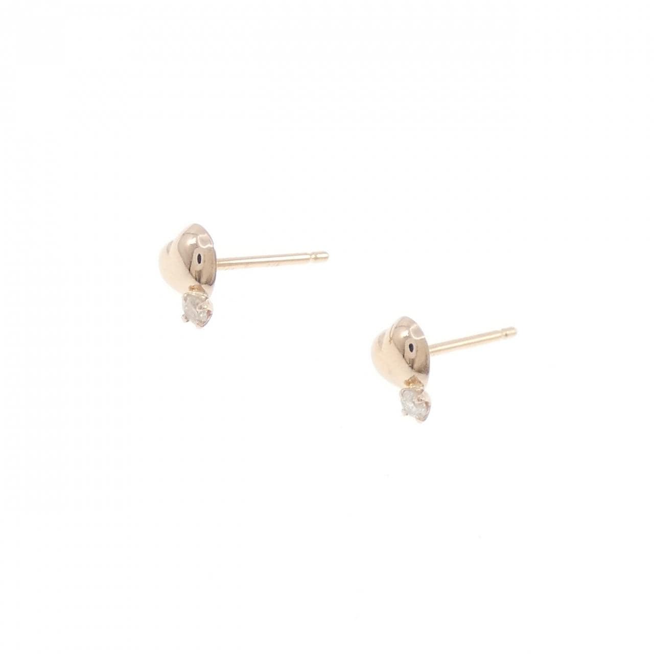 K18PG ハート ダイヤモンド ピアス 0.04CT