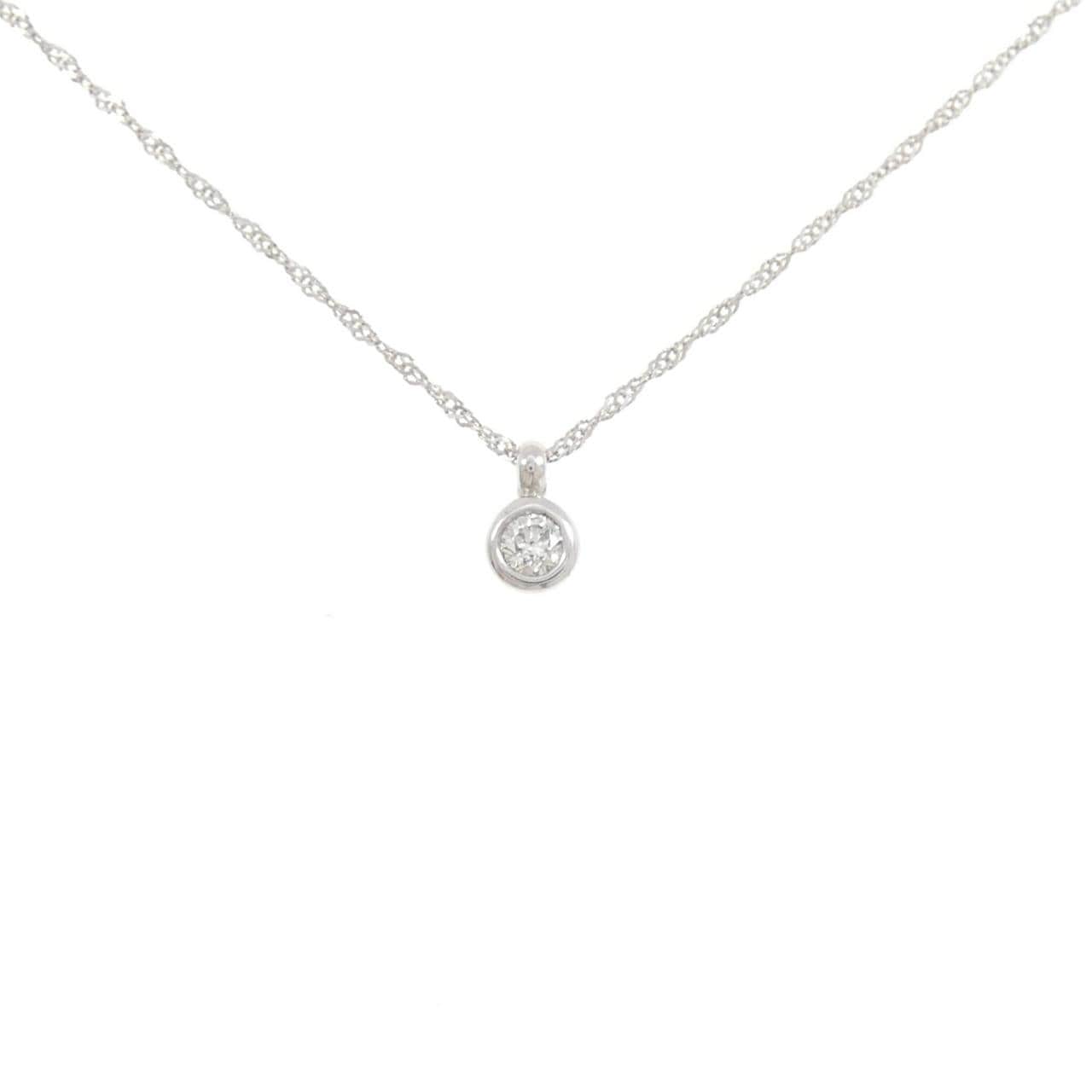 PT900/PT850 ソリティア ダイヤモンド ネックレス 0.10CT