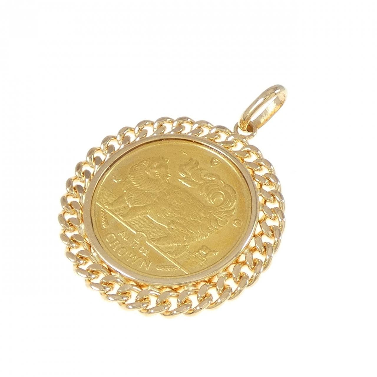 K18YG (frame) coin pendant