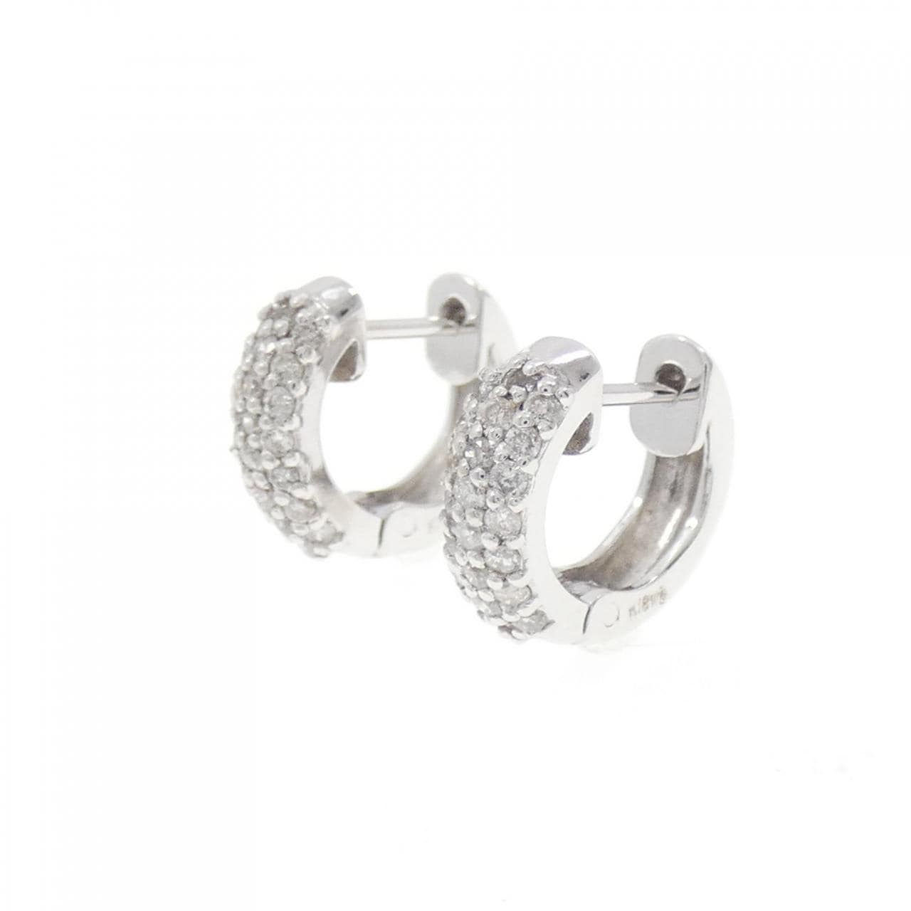 K18WG パヴェ ダイヤモンド ピアス 0.30CT