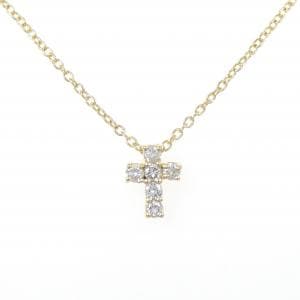 K18YG クロス ダイヤモンド ネックレス 0.22CT