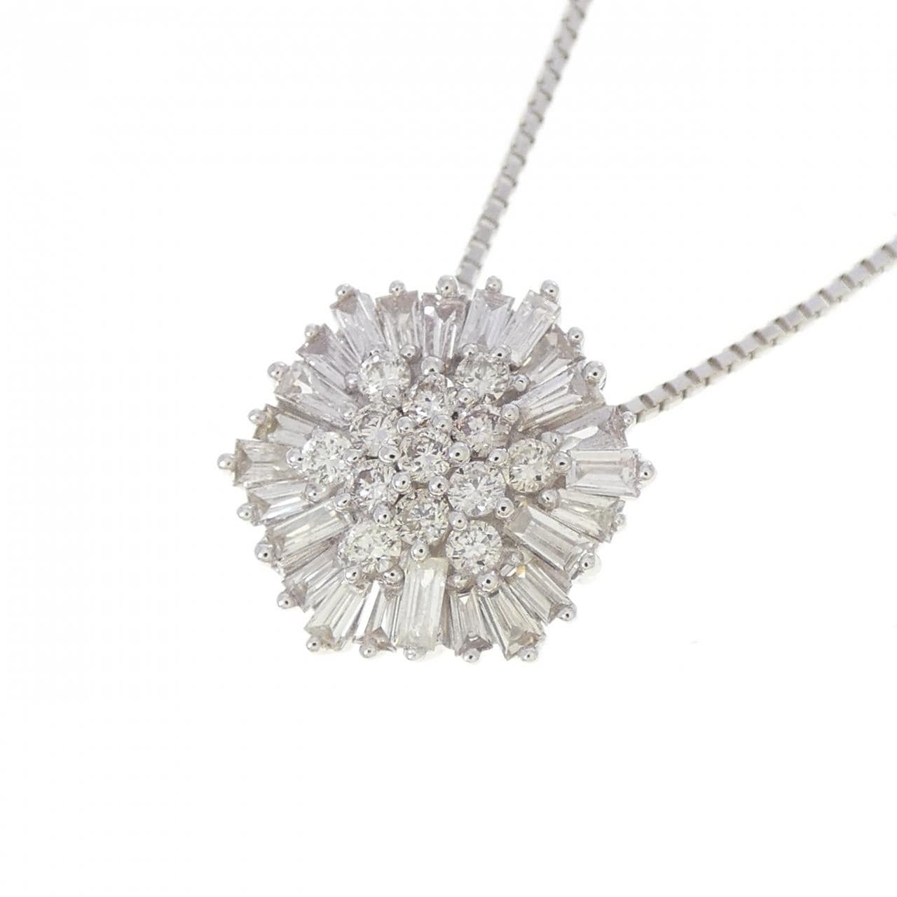 K18WG ダイヤモンド ネックレス 0.45CT