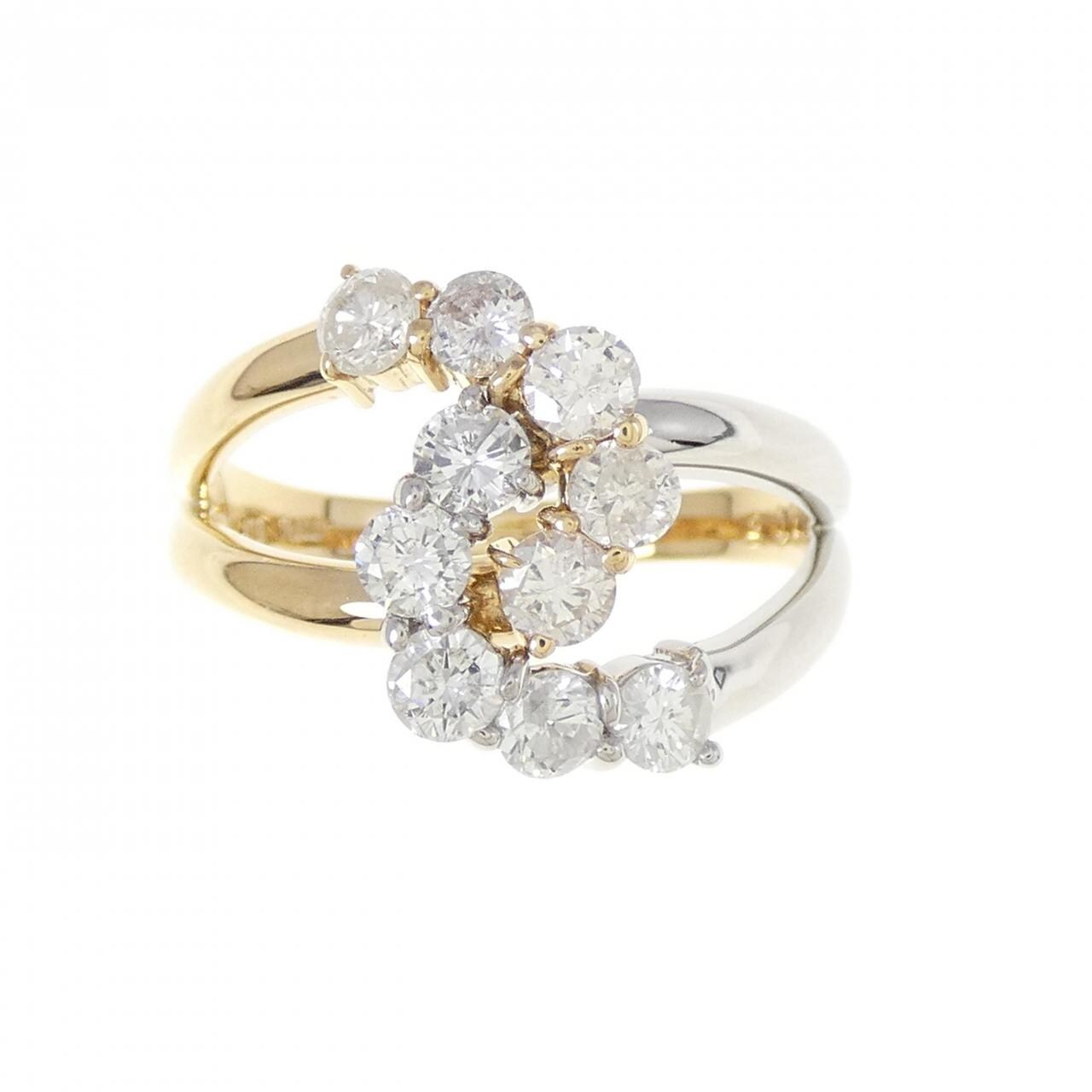 K18YG/PT ダイヤモンド リング 1.05CT