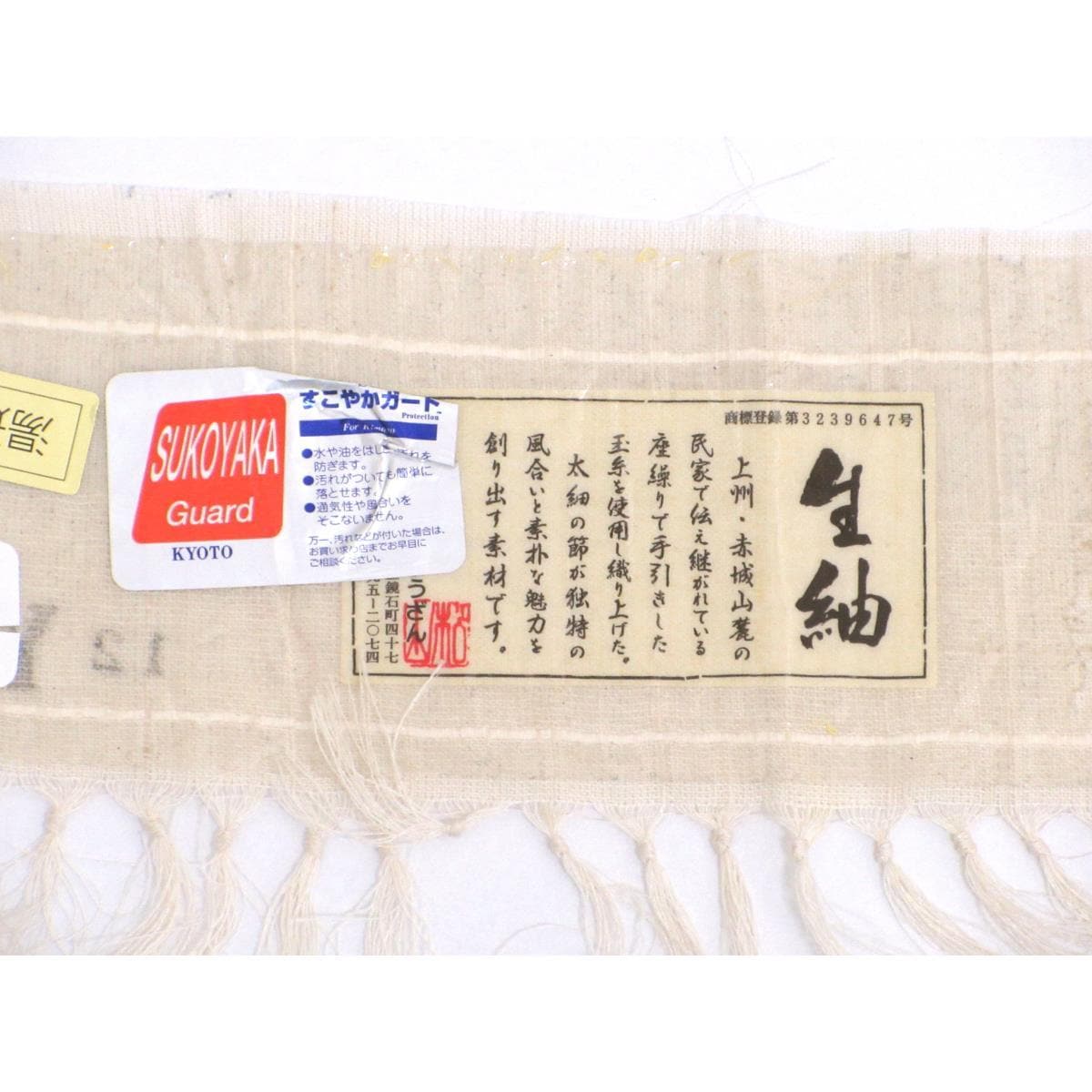 単衣　生紬　一方付【しょうざん】