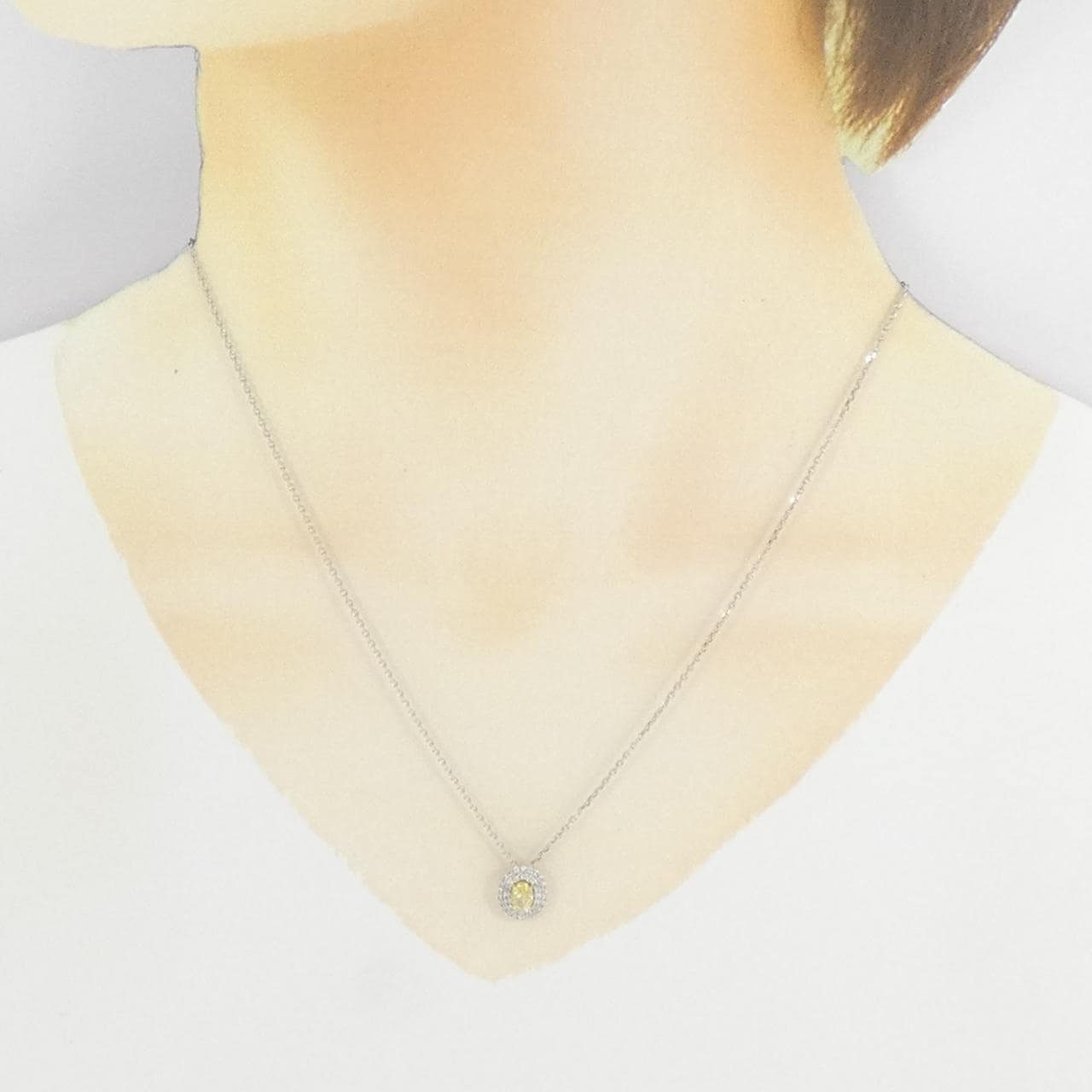PT900/K18YG/PT850钻石项链 0.300CT FIY VS1 花式切割