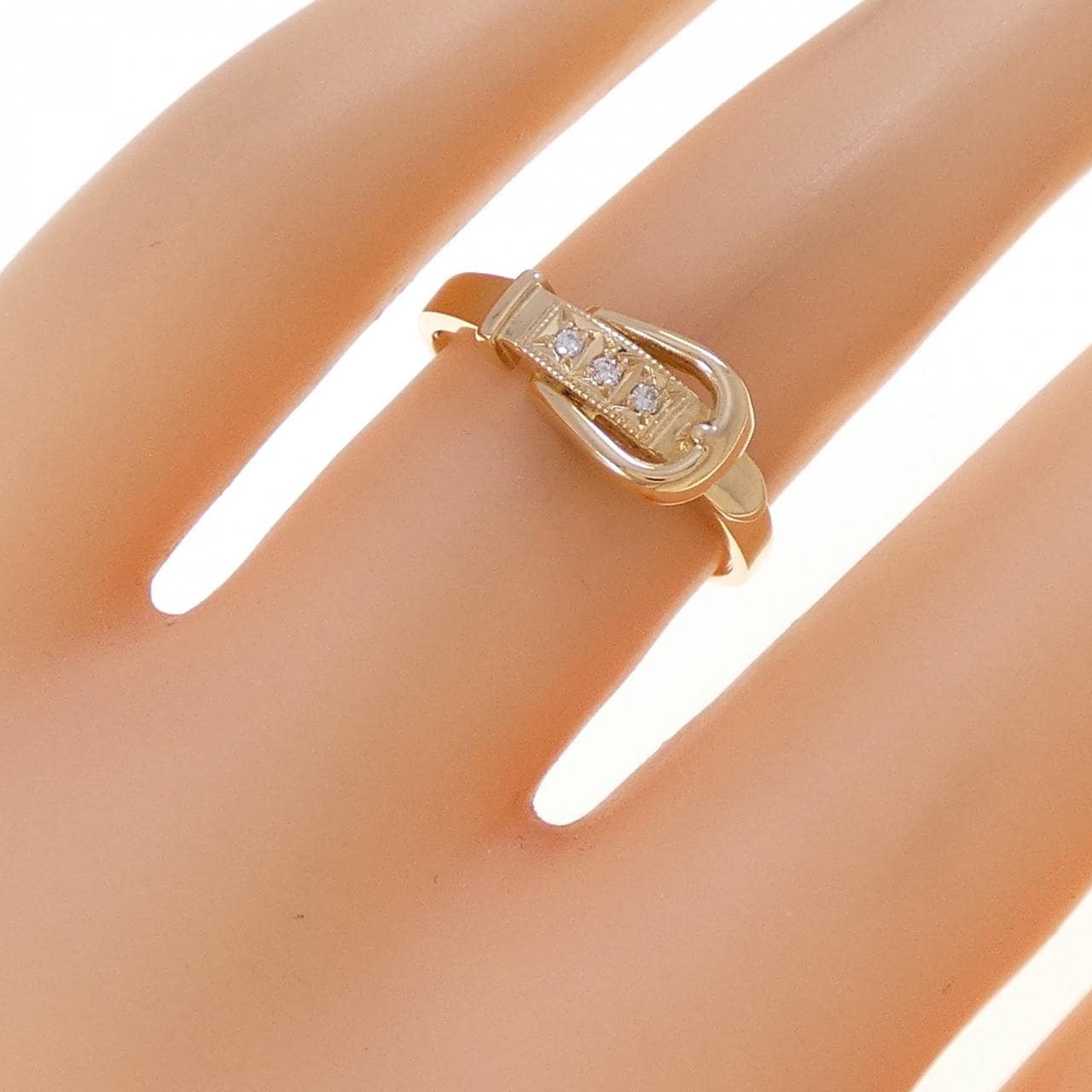 K18YG ベルト ダイヤモンド リング