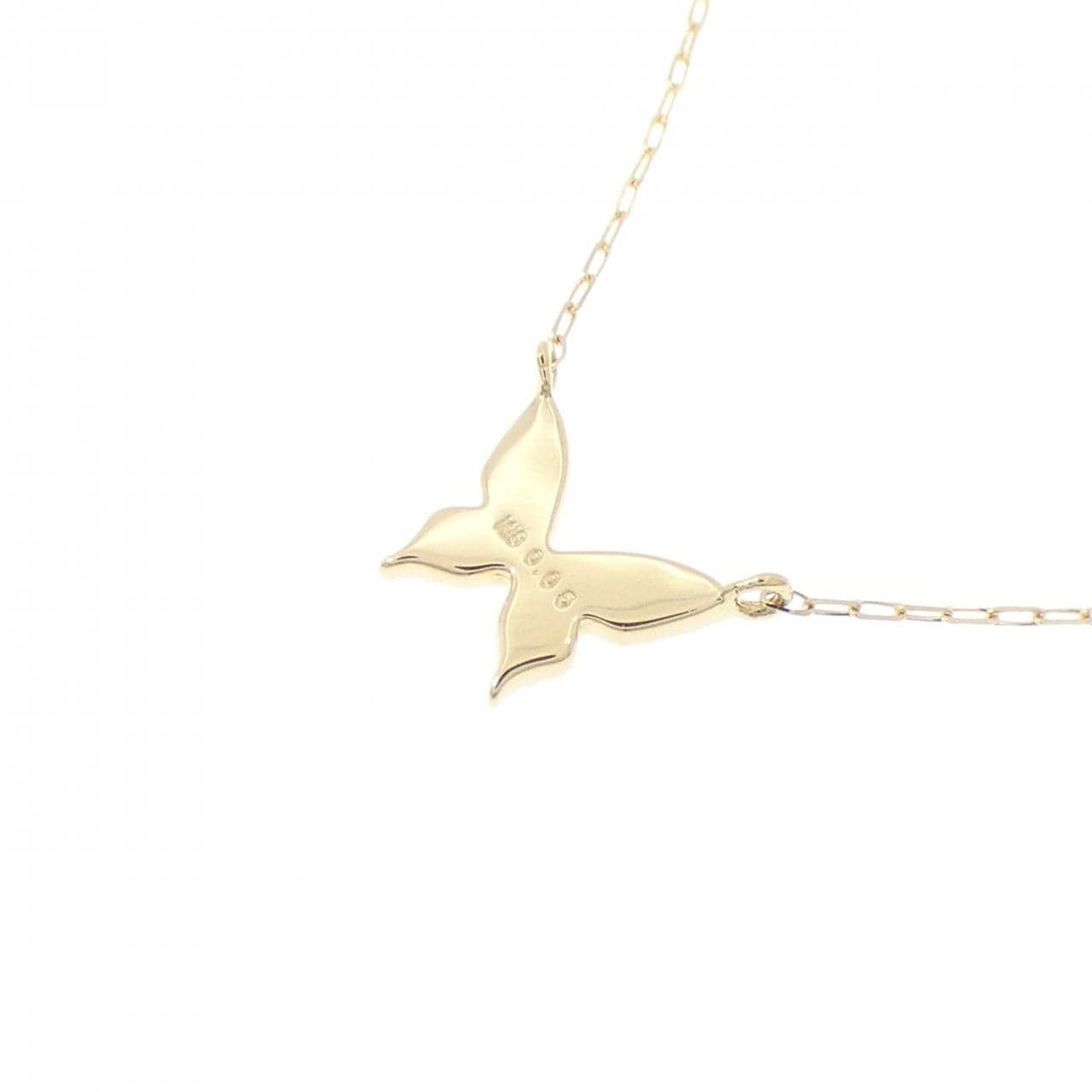 【新品】K18YG バタフライ ダイヤモンド ネックレス 0.05CT