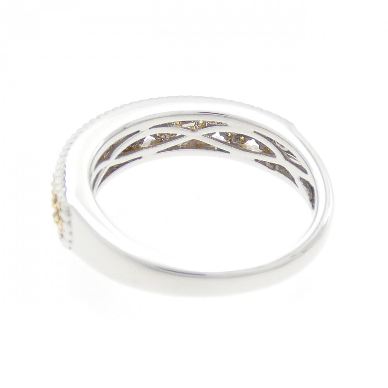 K18WG/K18YG フラワー ダイヤモンド リング 0.27CT