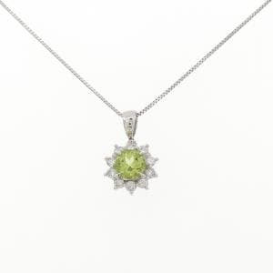 PT900/PT850 ペリドット ネックレス 0.88CT