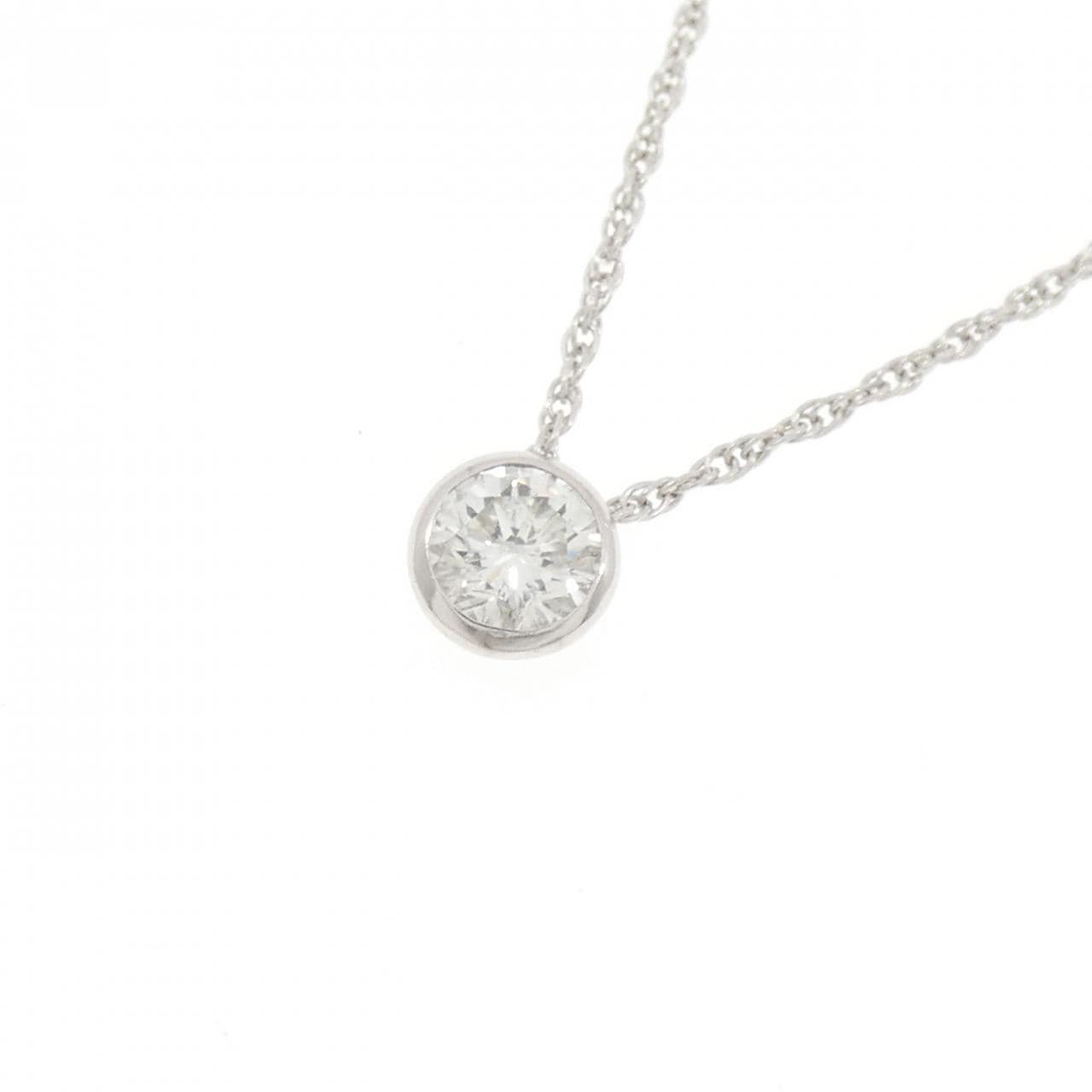 PT900/PT850 ソリティア ダイヤモンド ネックレス 0.418CT