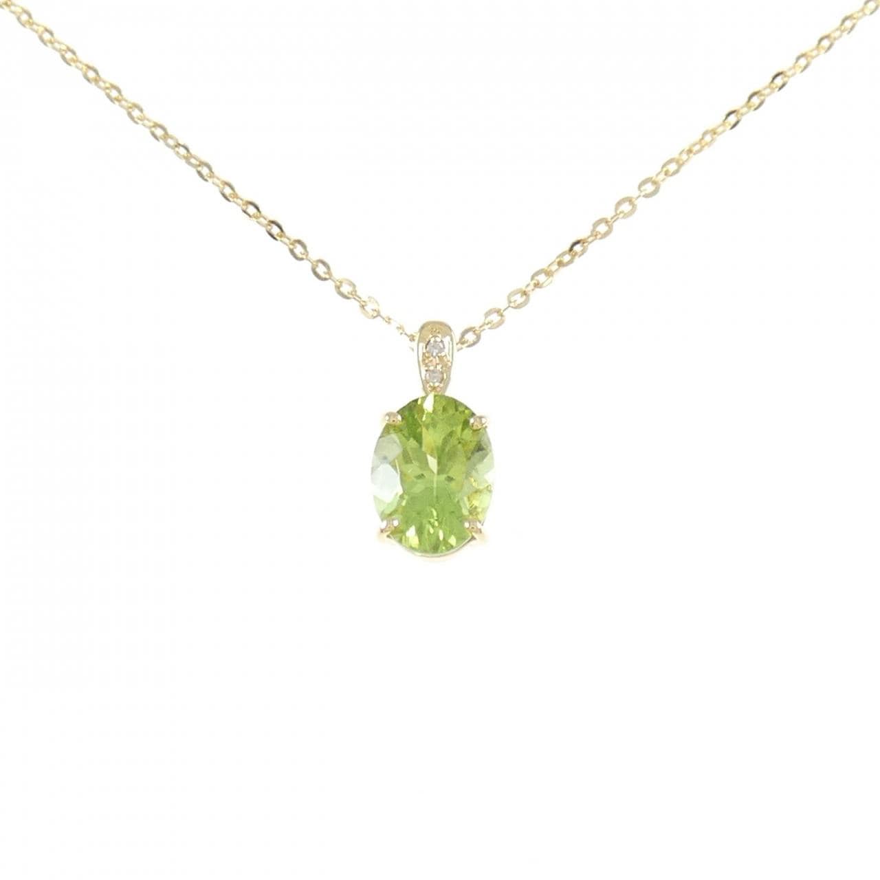 K18YG/585YG Peridot Necklace 1.00CT