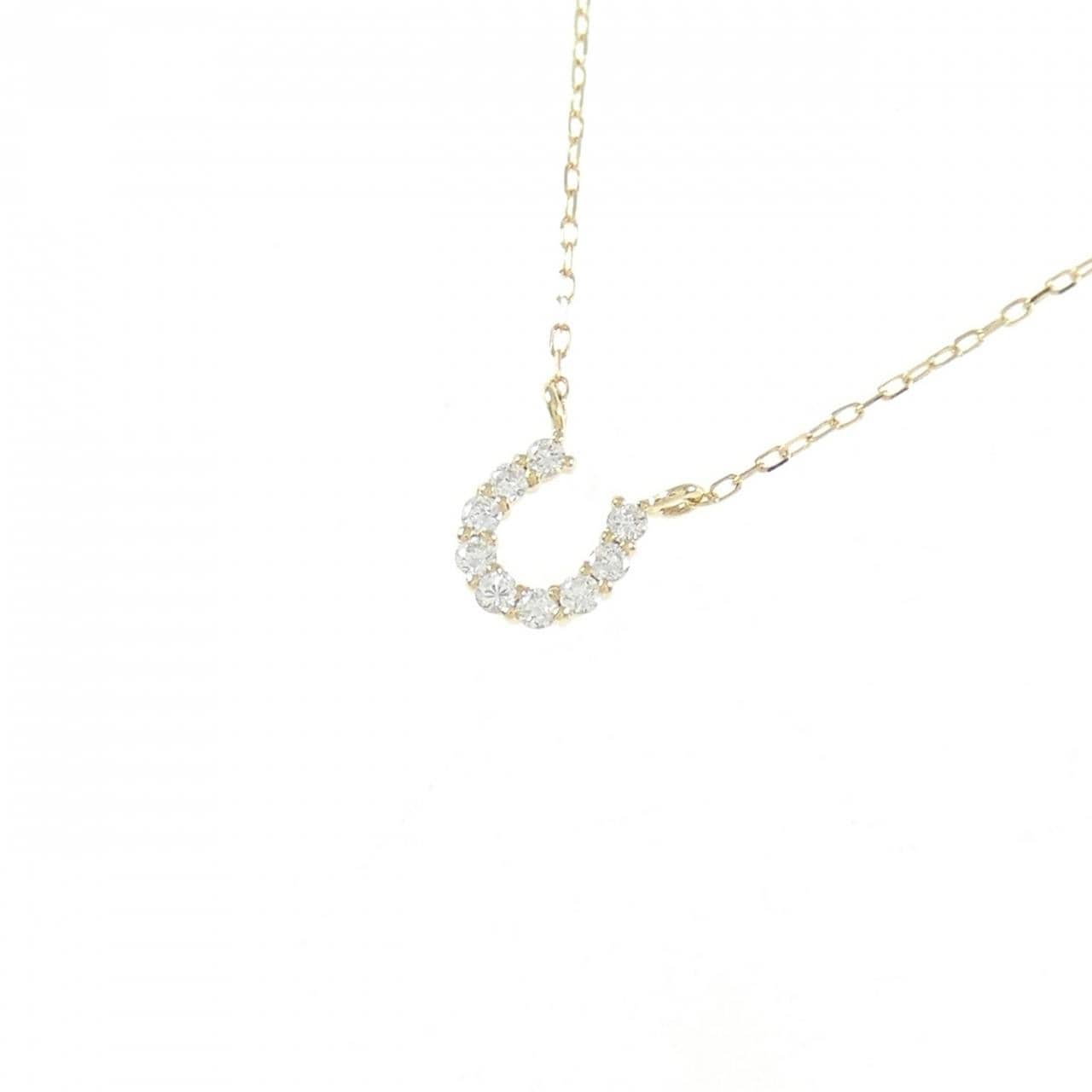 K18YG ホースシュー ダイヤモンド ネックレス 0.05CT