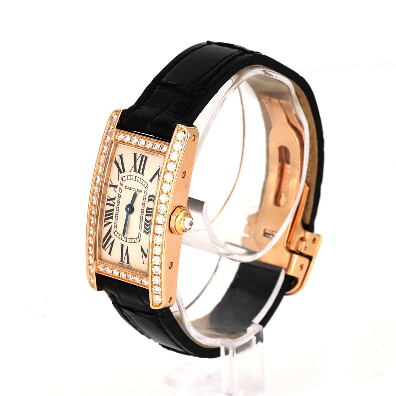 カルティエ タンクアメリカンSM PG/クロスD WB707931 PG･RG クォーツ